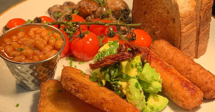 vegan breakfast available from The Lamp Room, Seaham